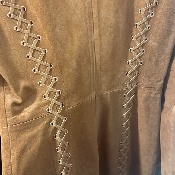 INTERMIX Brown Isaac Lace Up Suede Dress - Picture 10 of 11